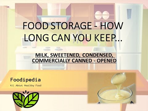 MILK, SWEETENED, CONDENSED, COMMERCIALLY CANNED - OPENED.FOOD STORAGE - HOW LONG CAN YOU KEEP.