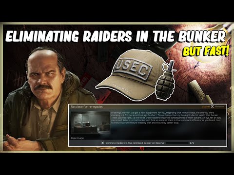ELIMINATE 5 RAIDERS IN THE COMMAND BUNKER ON RESERVE - EFT PRAPOR TASK NO PLACE FOR RENEGADES 12.11