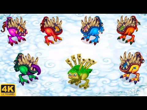 Prismatic Reedling - all versions (My Singing Monsters: Dawn Of Fire) 4k