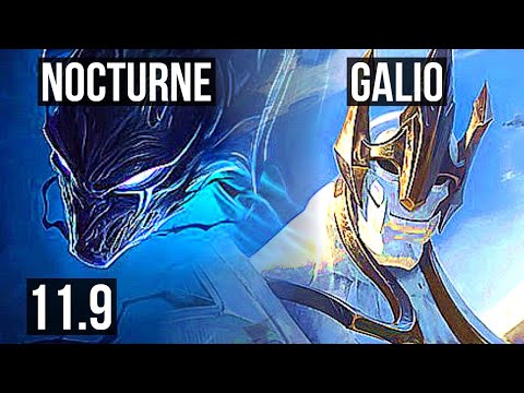 NOCTURNE vs GALIO (MID) | 2.2M mastery, 1200+ games, 12/2/4, Dominating | KR Diamond | v11.9