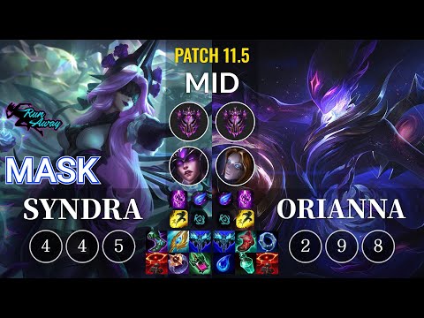 RNW Mask Syndra vs Orianna Mid - KR Patch 11.5