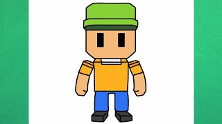 Como dibujar a Pixel Guy de Stumble Guys