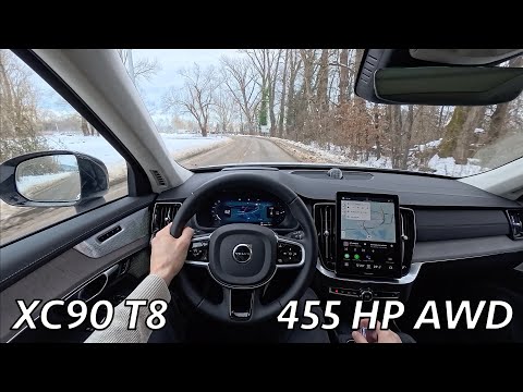 Volvo XC90 T8 Ultra 2025 POV Test drive (AWD 455 HP) PHEV