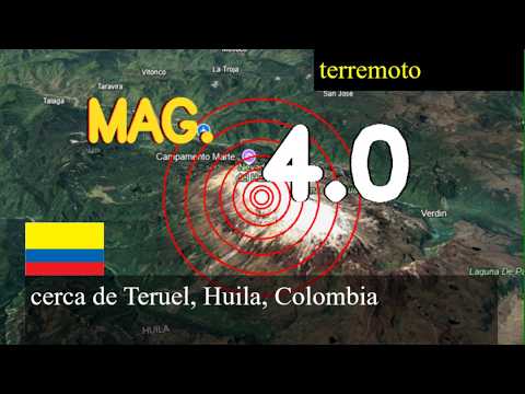 Terremoto de magnitud 4,0 sacudió cerca de Teruel, Huila, Colombia hoy 03 de marzo de 2026 a las 08