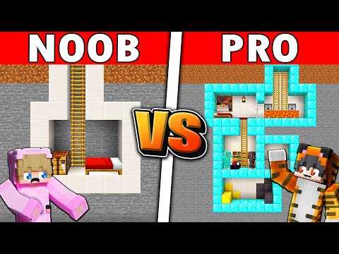NOOB vs PRO: SAFEST SECURITY BASE BUILD CHALLENGE - Minecraft