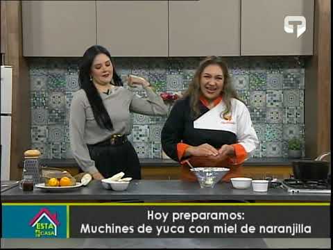 Hoy preparamos Muchines de yuca con miel de naranjilla