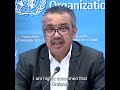 WHO Director General Dr Tedros On COVID 19 Virus Transmission