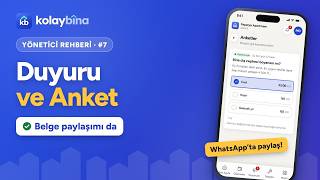 Apartmanda Duyuru, Anket ve Belge Paylaşmak | KolayBina Yönetici Rehberi #7