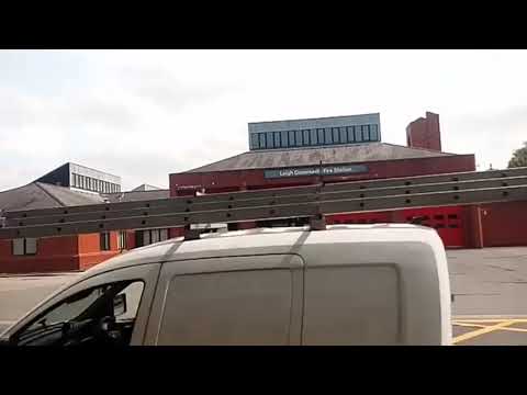 Leigh's TRU ( Technical Response Unit) leaving station - Greater Manchester Fire and Rescue Service