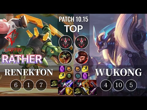 GRF Rather Renekton vs Wukong Top - KR Patch 10.15