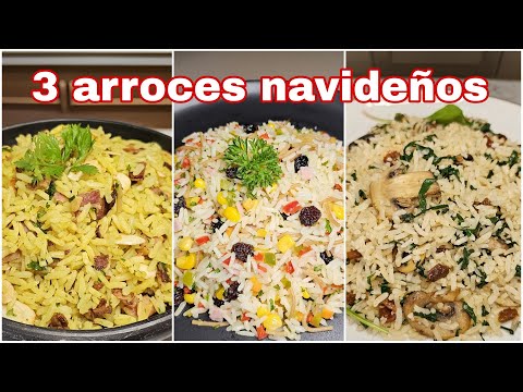 3 formas de preparar ARROZ NAVIDEÑO🎄 Súper fáciles y deliciosos🤩
