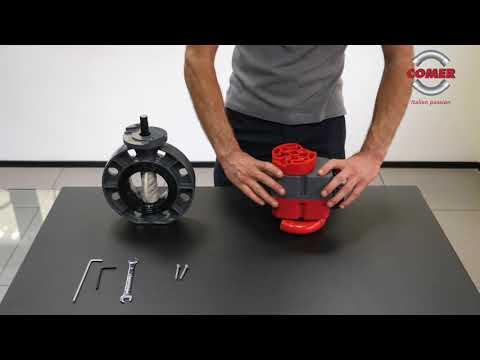 Valvola a farfalla PVC motorizzata tutorial - motore elettrico su valvola a farfalla COMER S.p.A.