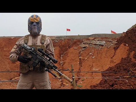 M4 Dmr Sniper Aeg preview and test shoot. with om thanos end game marvel