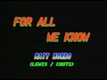 MATT MONRO 2 FOR ALL WE KNOW