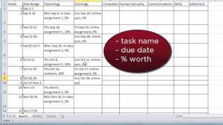 How to create a semester plan using Excel--OLD