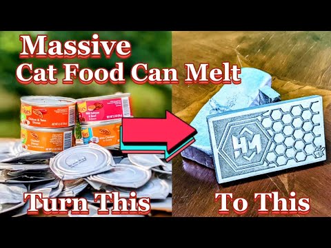 Massive Cat Food Can Melt - Beautiful HoneyComb Ingot -  Trash to Treasure (Heinrichs Made)