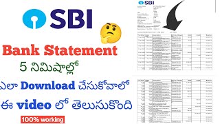 How to Download SBI Account statement in telugu ||2023