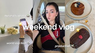 weekend vlog | cafe hopping, productive work days, date night & world cup final