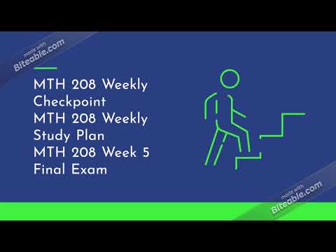 MTH 208 MATH 208 Week Checkpoint Studyplan Final Exam MyMathLab