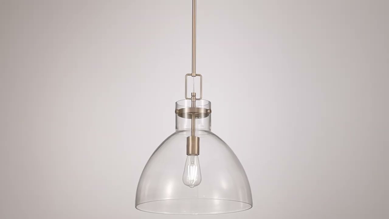 Video 1 Watch A Video About the Possini Euro Hammon Aged Brass and Glass Pendant Light