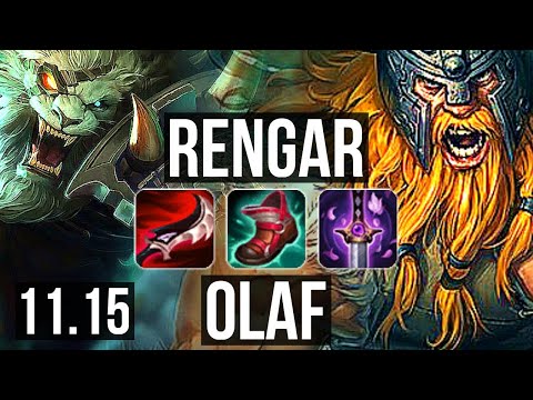 RENGAR vs OLAF (JUNGLE) | 11/0/4, 65% winrate, Legendary | EUW Master | v11.15