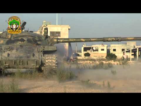 استهداف حاجز ملوك بالدبابات من قبل كتائب الجيش الحر في تلبيسة في ريف حمص