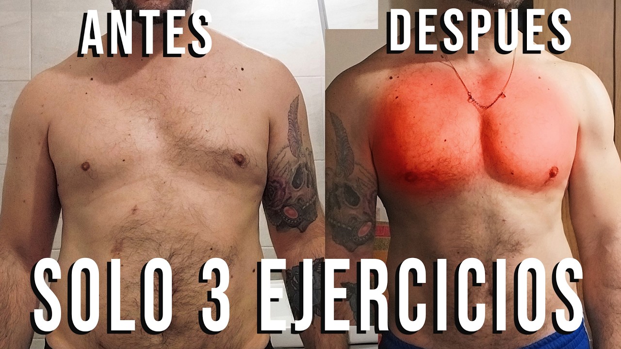 MEJORA TUS PECTORALES CON ESTOS 3 EJERCIOS SOLO 3O MINIUTOS EN EL GIMNASIO