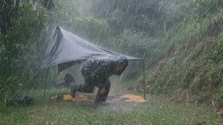 CAMPING IN A SCARY DOWNPOUR NAER LAKE || CAMPING IN HEAVY RAIN