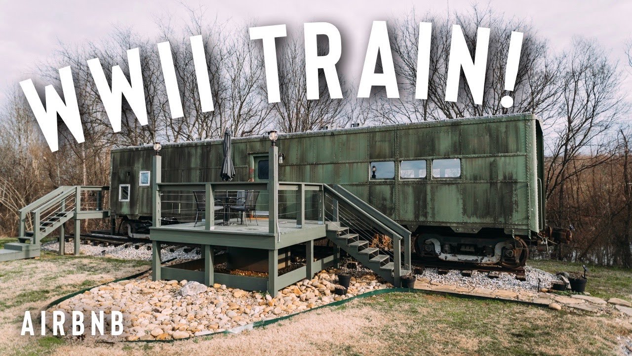 Watch video WWII Train Car Converted Into a PERFECT Airbnb! | FULL TOUR! (Platform 1346) Now WWII Train Car Converted Into a PERFECT Airbnb! | FULL TOUR! (Platform 1346)