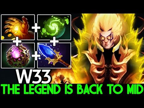 W33 [Invoker] The Legend Back To Mid Signature Hero Insane Plays 7.22 Dota 2
