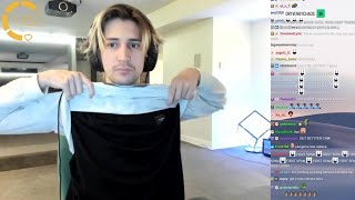 xQc shows why he can't wear black shirts