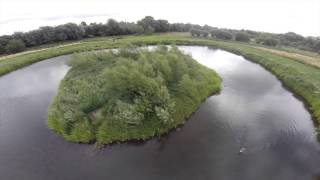 Drone's eye view of the River Glyme, Oxfordshire