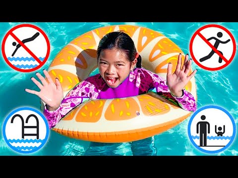 Emma and Ellie Kids Stories about Pool and Summer Rules