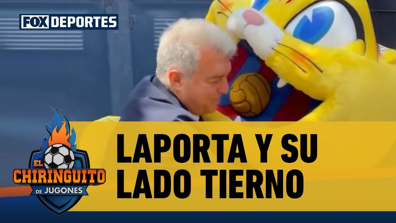 😁 El lado más simpático de JOAN LAPORTA al compartir con la mascota del BARCELONA | El Chiringuito