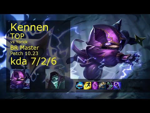 Kennen Top vs Yorick - BR Master 7/2/6 Patch 10.23 Gameplay