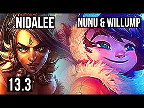 NIDALEE vs NUNU & WILLUMP (JNG) | 5/0/13, 800+ games, 1.3M mastery | KR Grandmaster | 13.3