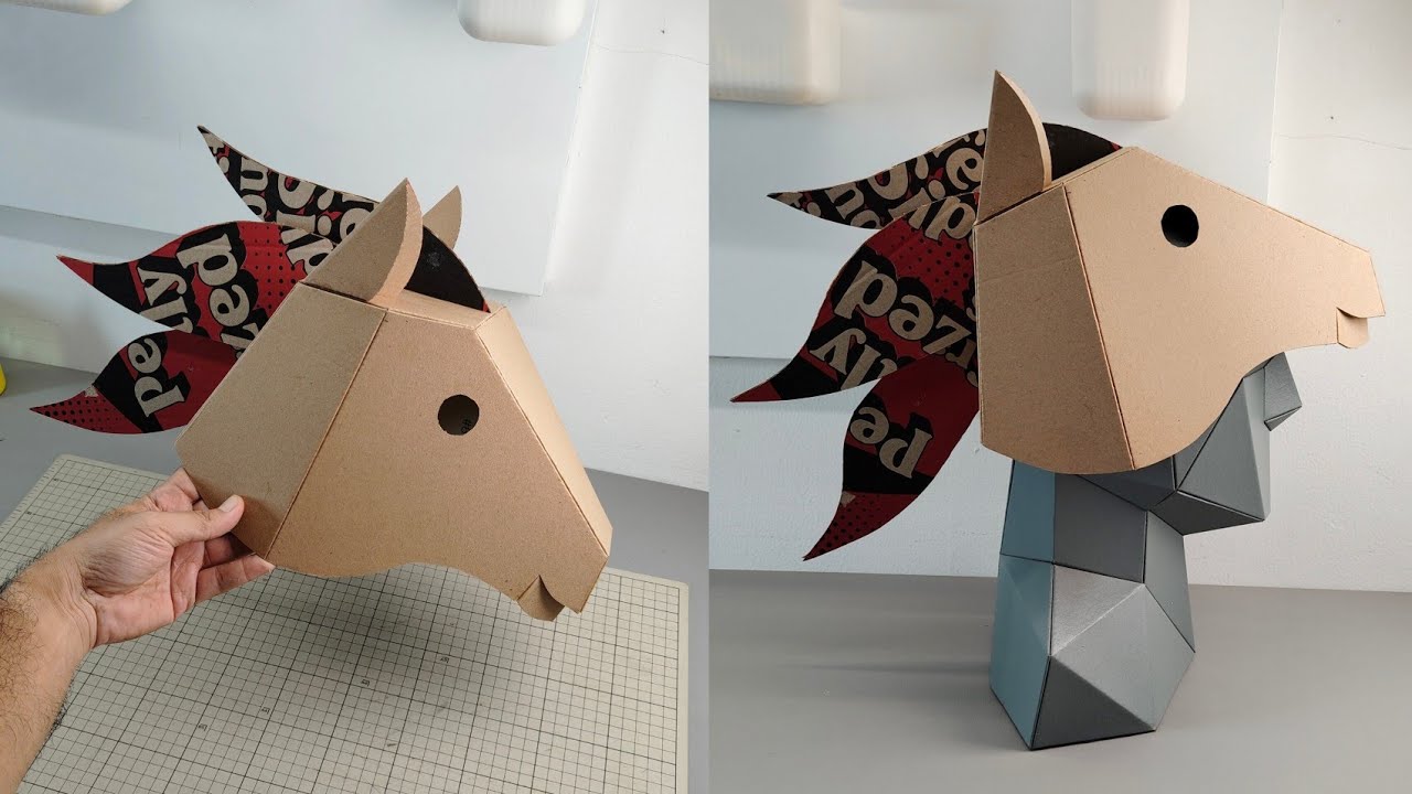 Horse head hat Cardboard Template – DIY Costume and Cosplay Pattern (PDF, SVG, Resizeable) – Craft No. 3497 Video Walkthrough