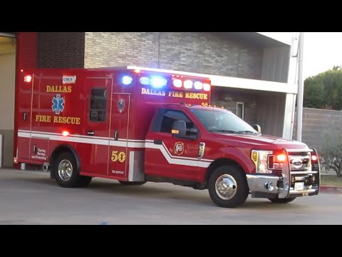 Dallas Fire Department Rescue 50 Responding from Quarters