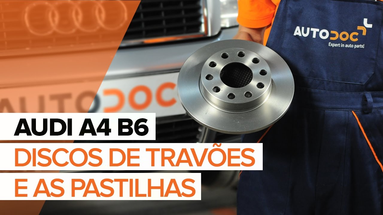 Como mudar pastilhas de travão da parte traseira em Audi A4 B6 - guia de substituição