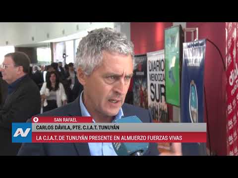 LA C.I.A.T. DE TUNUYÁN PRESENTE EN EL ALMUERZO DE LAS FUERZAS VIVAS - EL SUPER NIÑO AFECTA AL AGRO