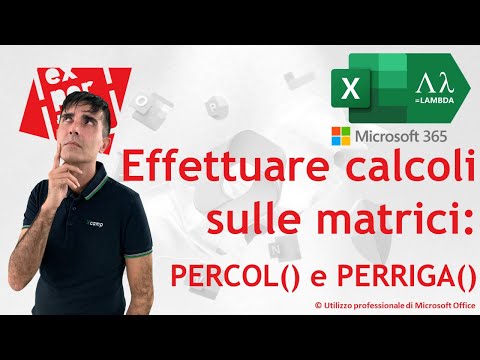 EXCEL 365 - TRUCCHI E SEGRETI: 🆕 Calcoli sulle matrici: le nuove funzioni PERCOL() e PERRIGA()