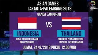 Live Streaming Badminton Ganda Campuran, Indonesia Vs Thailand di Asian Games 2018