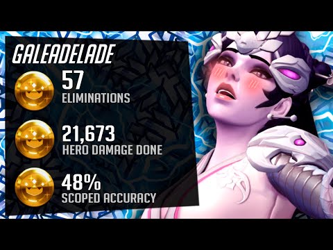 Gale Showing His Insane Widow skill - 57 elims! POTG! [ Overwatch Season 30 Top 500 ]
