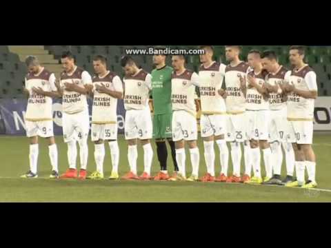 Sarajevo fans during minute of silence sing "Palestina,Palestina" Sarajevo - Galatasaray 14.11.2015