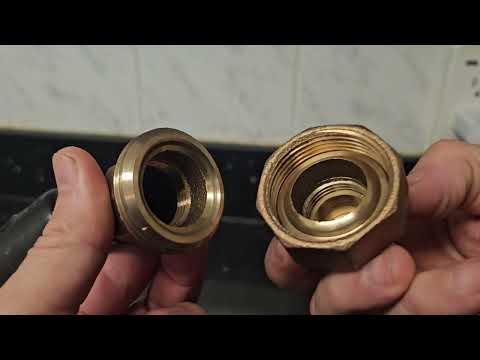 3/4 inch brass union:  open and tighten with 2 wrenches
