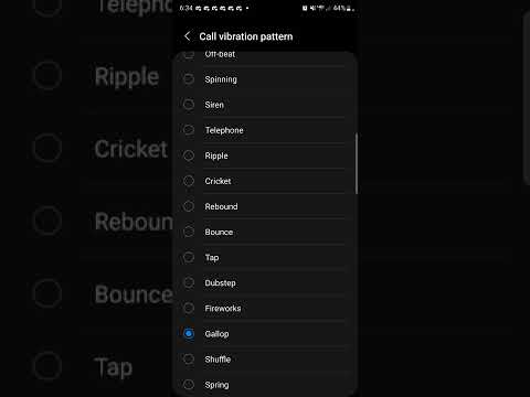 Samsung Galaxy S22 ultra standard call and notification vibration patterns