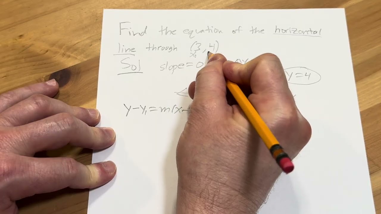 How to Find the Equation of the Horizontal Line Passing Through (3, 4)