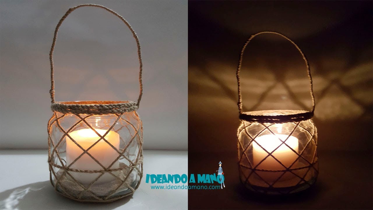 Decorar botes de cristal para velas