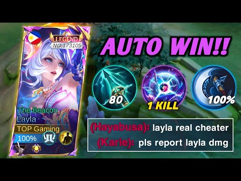 TOP GLOBAL LAYLA  BEST 1 HIT BUILD & EMBLEM 2025!!🔥 (Must try) - MLBB