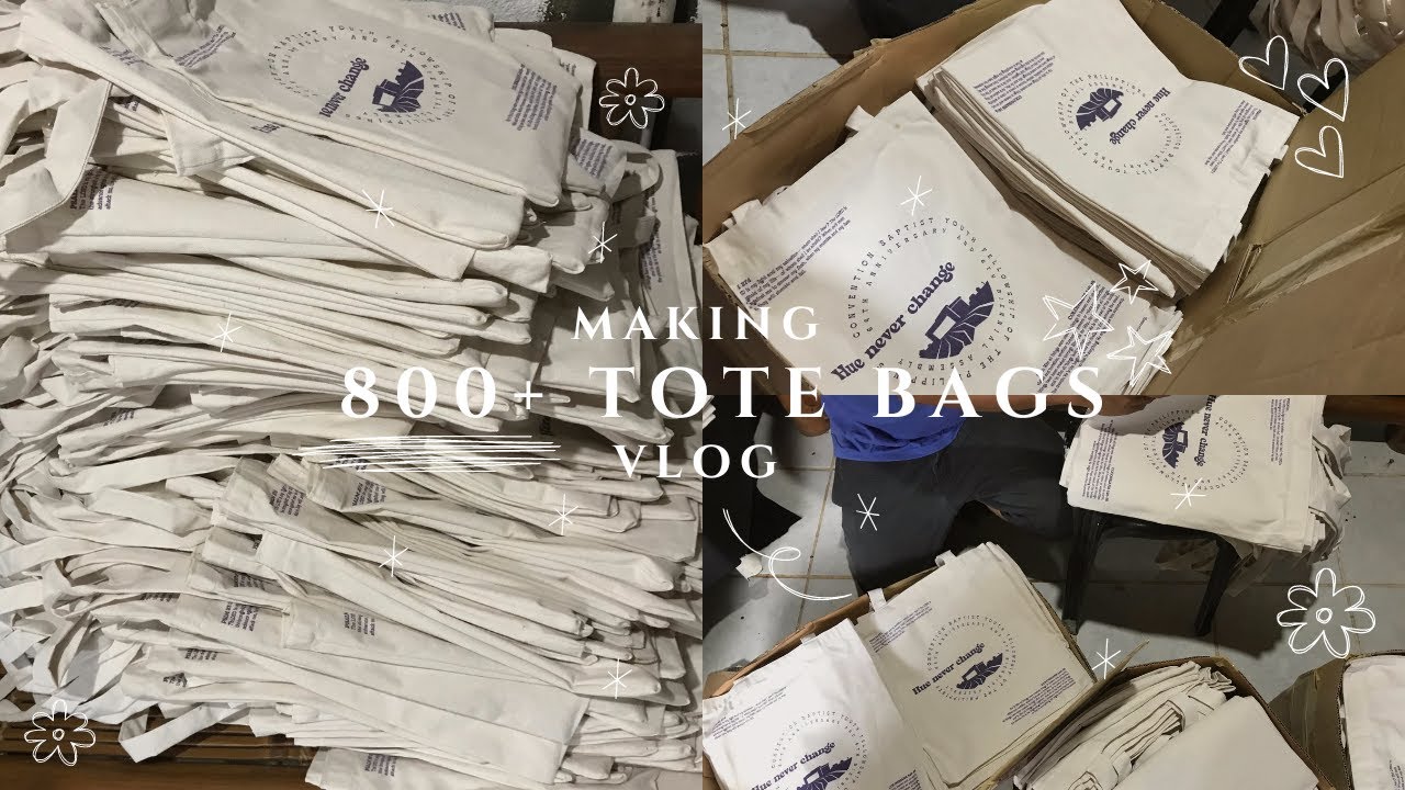 small business vlog✿ sublimation printing, cutting & sewing 800+ tote bags